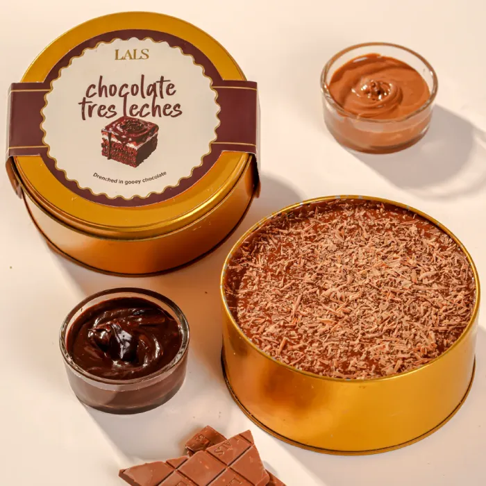 Chocolate Tres Leches: Decadent Chocolate Milk-Soaked Dessert Tin Chocolate Tres Leches: Decadent Chocolate Milk-Soaked Dessert Tin