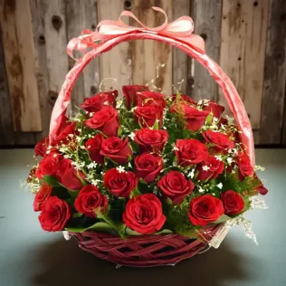 Crimson Love Basket