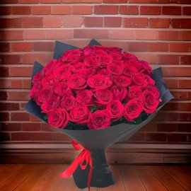 60 red roses bouquet