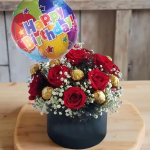 Ferrero & Imported Roses Birthday Box Ferrero & Imported Roses Birthday Box