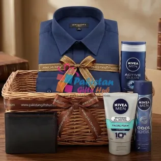 Sophisticated Gentleman: Premium Formal Shirt & Nivea Grooming Basket Sophisticated Gentleman: Premium Formal Shirt & Nivea Grooming Basket