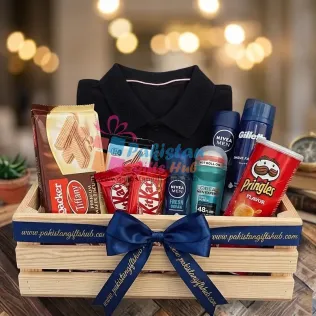 Ultimate Grooming & Snacks Essentials Basket for Men